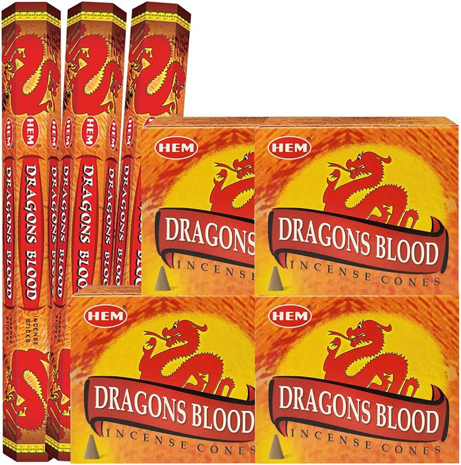 Dragon'S Blood Incense Sticks and Cone Incense Holder Variety Pack Bundle Insence Insense Insienso