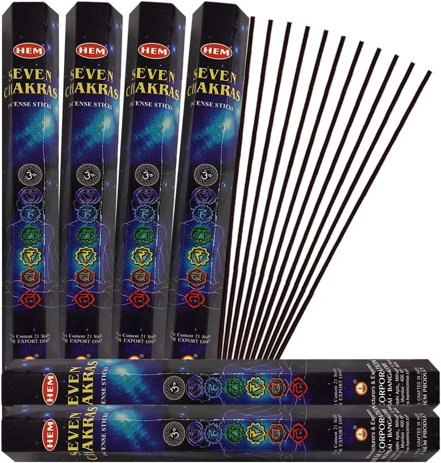 7 Chakra Incense Sticks and Incense Stick Holder Bundle Insence Insense Hem Incense Sticks