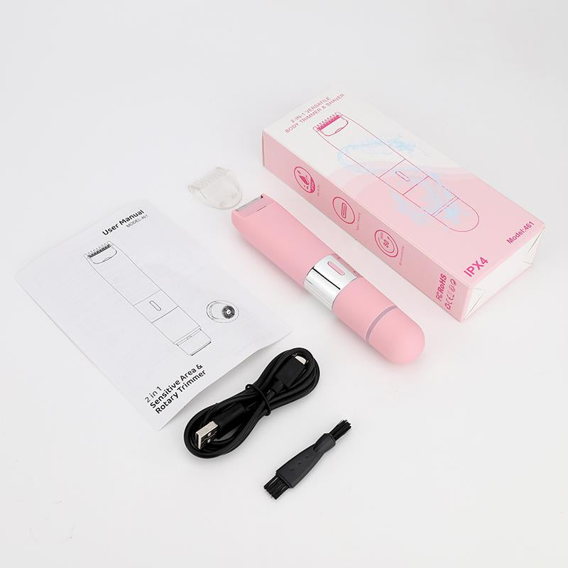 Suttik 2 in 1 Ladies Trimmer, Remove Lip Hair with Ease，Hair Removal, Electric Body and Private Parts Trimmer, Cordless Pubic Hair Trimmer