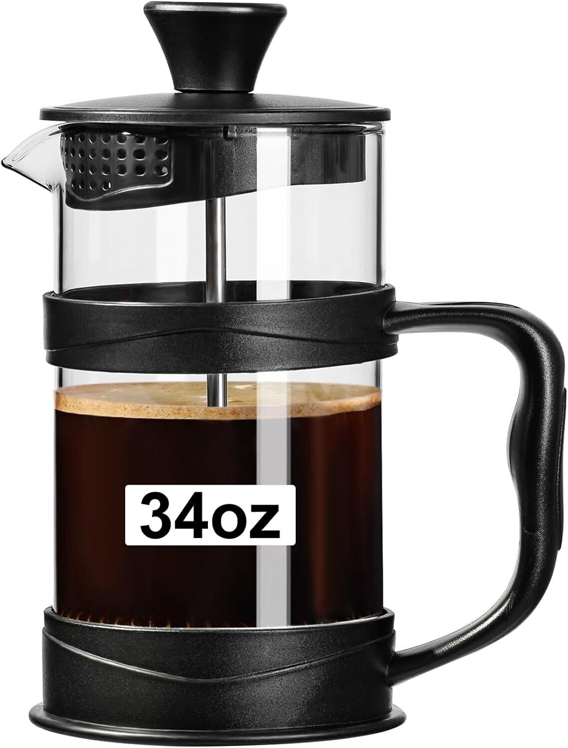 French Press Coffee Maker 34Oz Glass Portable Cold Brew Coffee Maker Tea Pot