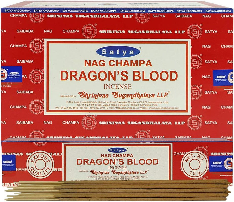 Dragon'S Blood Incense Sticks and Incense Stick Holder Bundle Insence Insense Satya Incense