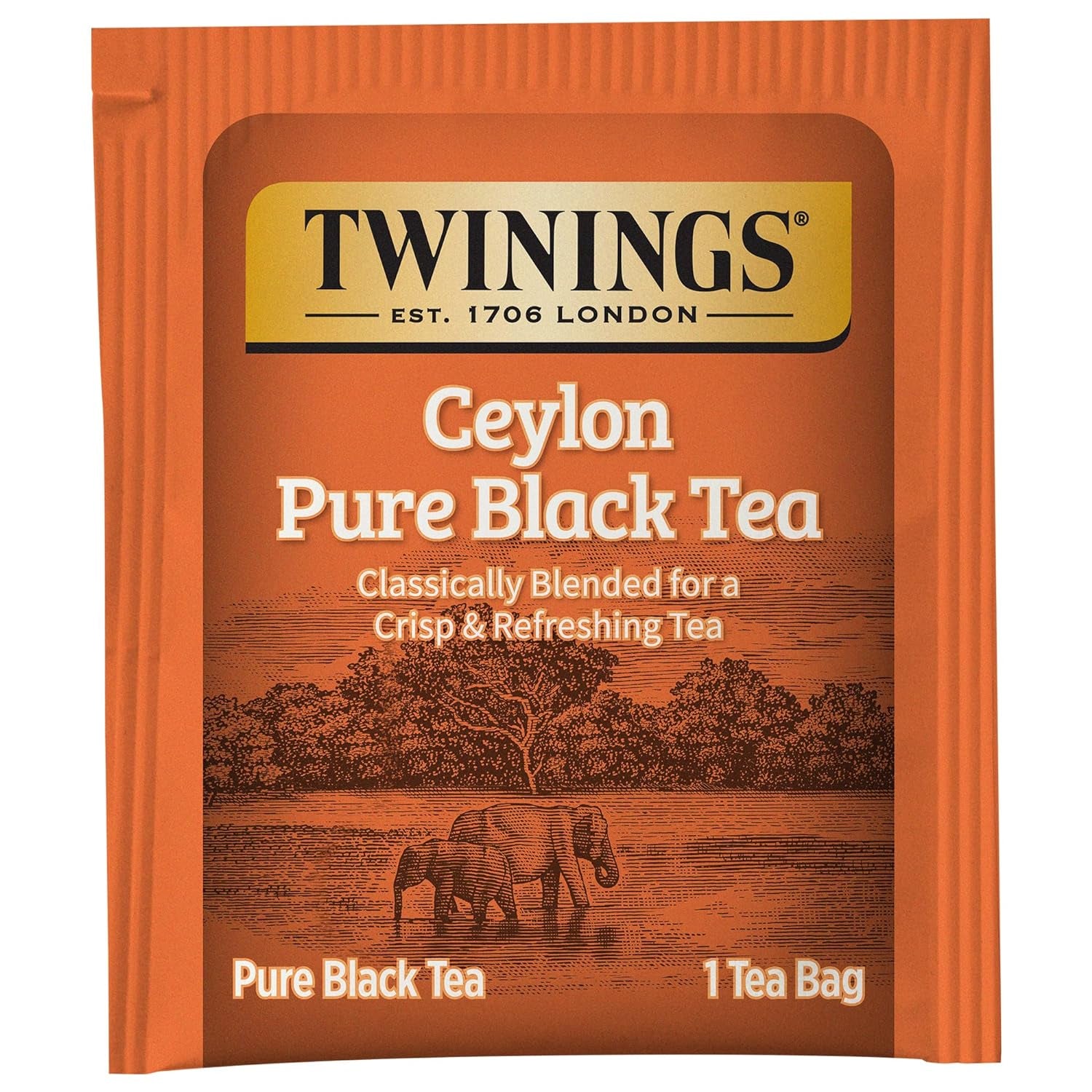 Ceylon Pure Black Tea Individually Wrapped Bags, 20 Count (Pack of 6), Formerly Ceylon Orange Pekoe, Crisp, Refreshing, Caffeinated, Enjoy Hot or Iced | Packaging May Vary