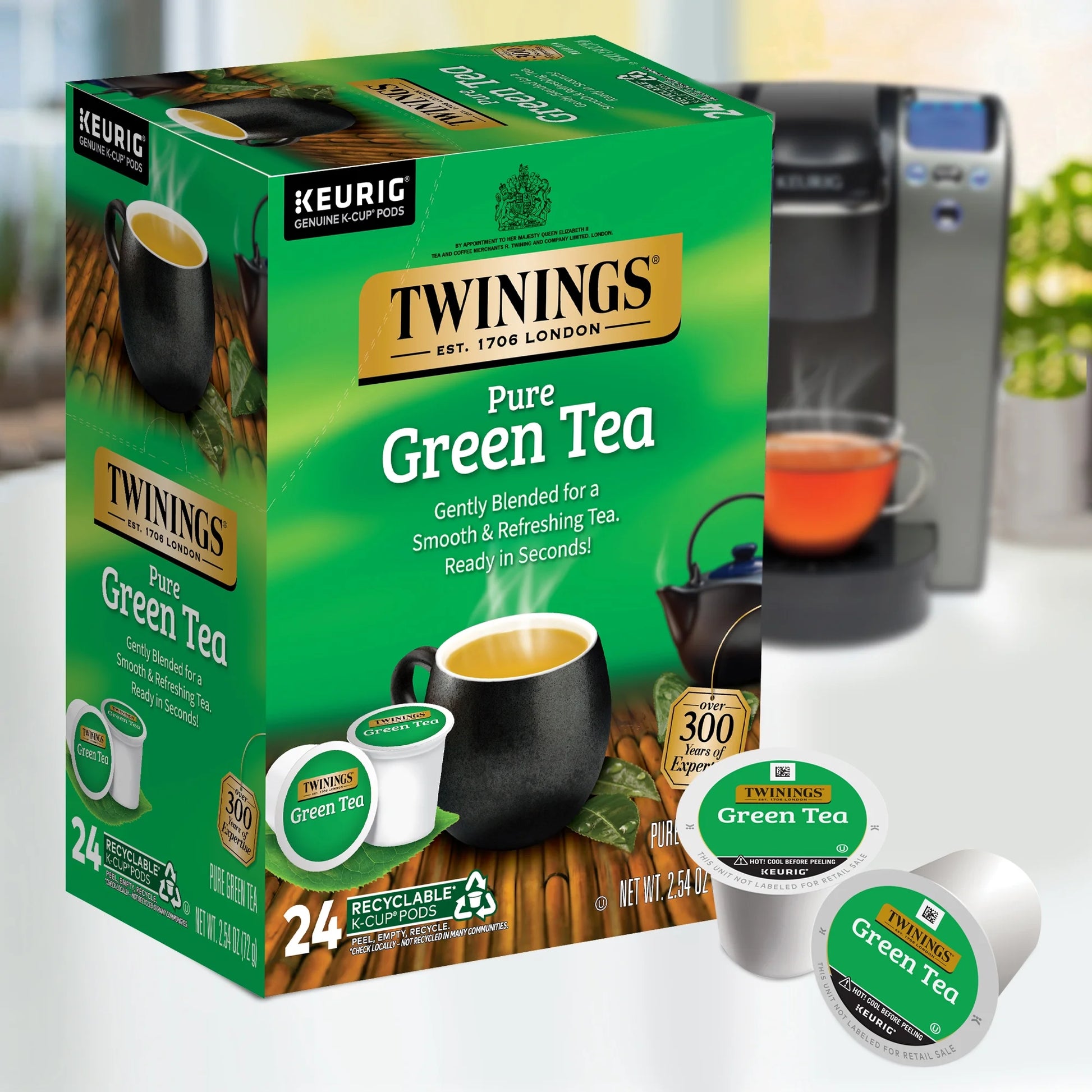 (4 Pack)  Pure Green Tea K-Cup® Pods for Keurig, 24 Count