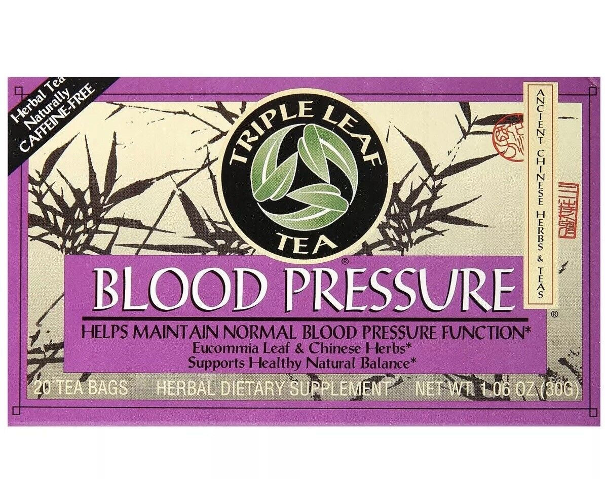 Triple Leaf Tea Blood Pressure Tea 20 Tea Bags Herbal NEW!