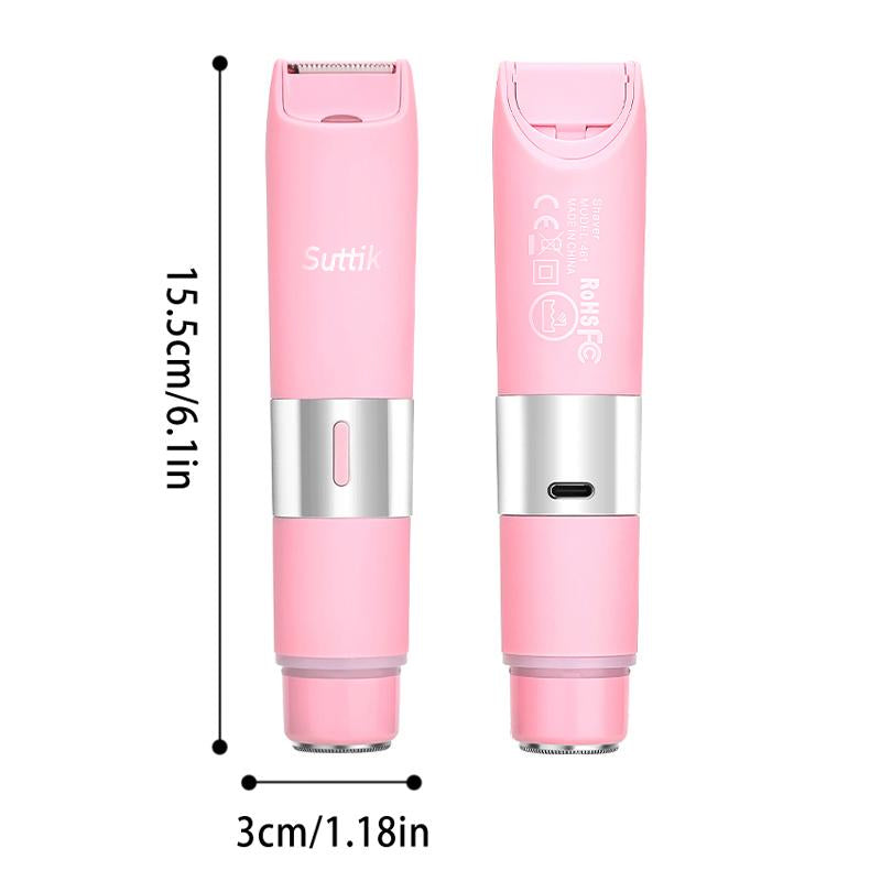 Suttik 2 in 1 Ladies Trimmer, Remove Lip Hair with Ease，Hair Removal, Electric Body and Private Parts Trimmer, Cordless Pubic Hair Trimmer