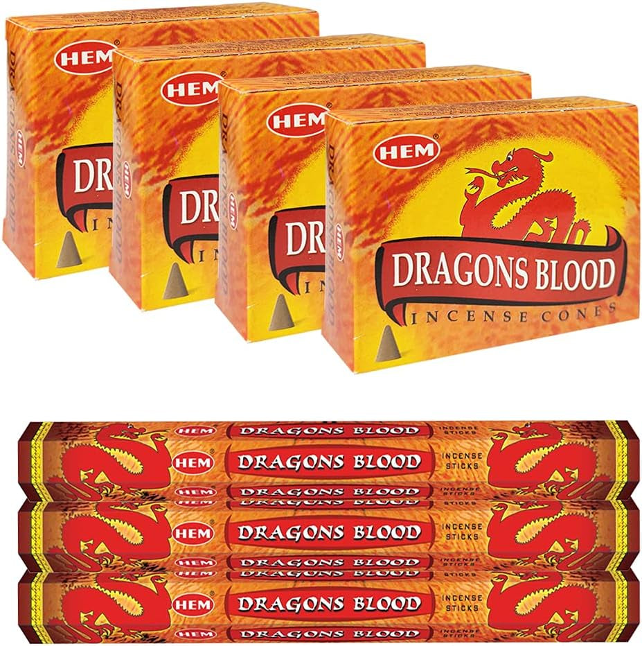 Dragon'S Blood Incense Sticks and Cone Incense Holder Variety Pack Bundle Insence Insense Insienso