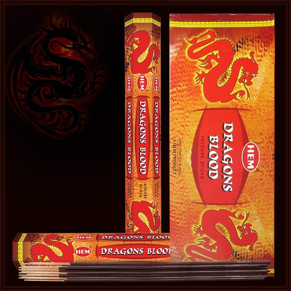 Dragons Blood Incense Sticks and Incense Stick Holder Bundle Insence Insense Hem Incense Sticks