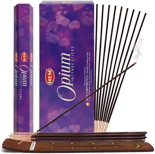 Opium Incense Sticks and Incense Stick Holder Bundle Insence Insense Hem Incense Sticks