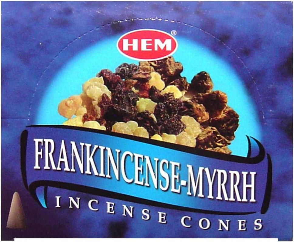 Frankincense and Myrrh Incense Cones and Cone Incense Burner Bundle Insence Insense Hem Incense