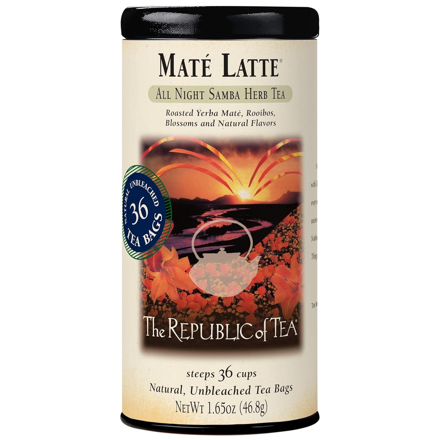 Mate Latte Herbal Tea, 36 Tea Bag Tin