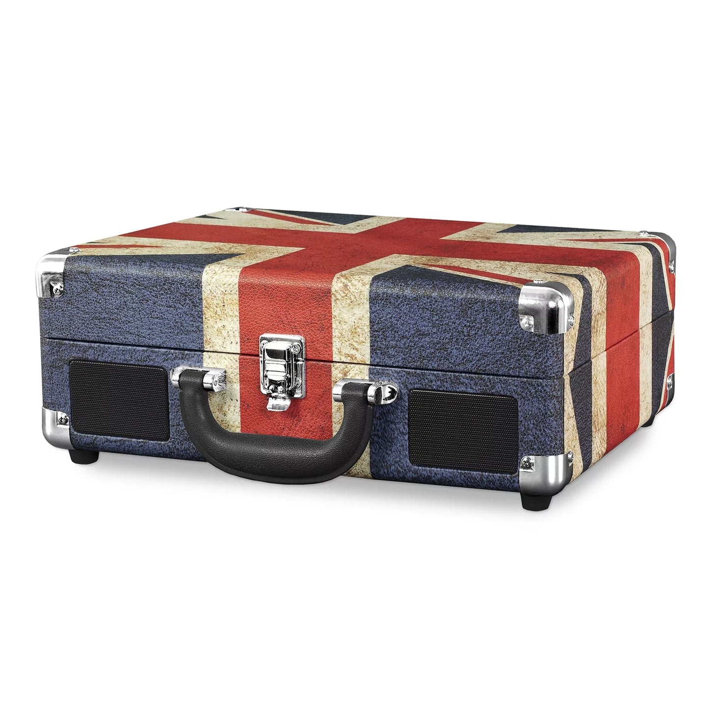 the Journey Bluetooth Suitcase Record Player with 3-Speed Turntable (Union Jack)