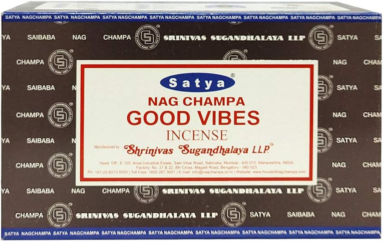 Good Vibes Incense Sticks and Incense Stick Holder Bundle Insence Insense Satya Incense