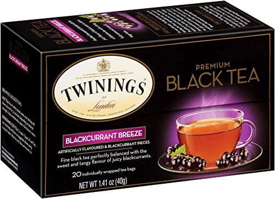 of London Blackcurrant Breeze Black Tea Bags, 20 Count (Pack of 6)