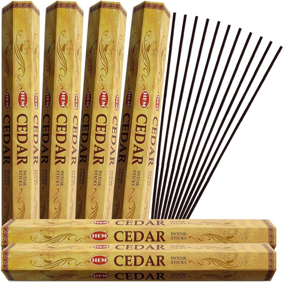 Cedar Incense Sticks and Incense Stick Holder Bundle Insence Insense Hem Incense Sticks