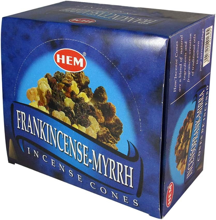 Frankincense and Myrrh Incense Cones and Cone Incense Burner Bundle Insence Insense Hem Incense