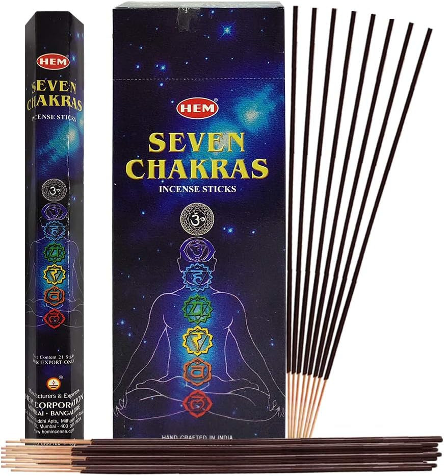 7 Chakra Incense Sticks and Incense Stick Holder Bundle Insence Insense Hem Incense Sticks