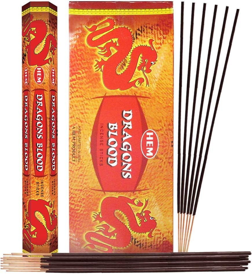 Dragons Blood Incense Sticks and Incense Stick Holder Bundle Insence Insense Hem Incense Sticks