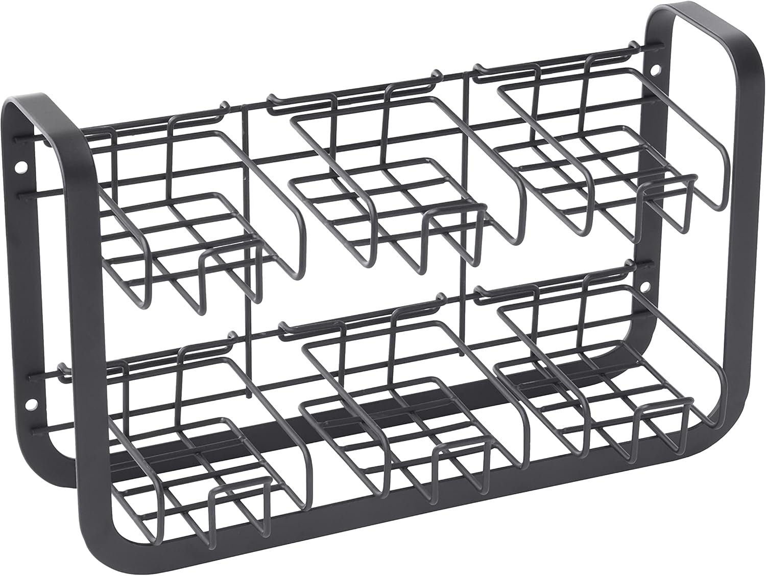 Tea Bag Holder Stainless Steel 2 Tier, Tea Holder for Tea Bags Organize over 120 Tea Bags. Display Rack for Cabinet and Counter, Wall Mount Available (Black)