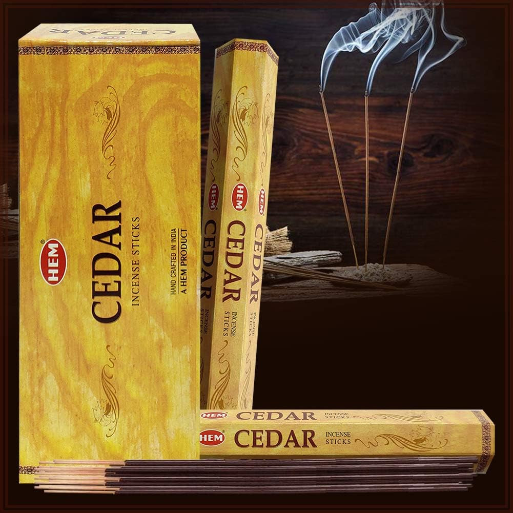 Cedar Incense Sticks and Incense Stick Holder Bundle Insence Insense Hem Incense Sticks