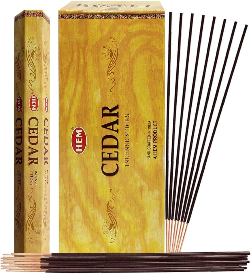 Cedar Incense Sticks and Incense Stick Holder Bundle Insence Insense Hem Incense Sticks