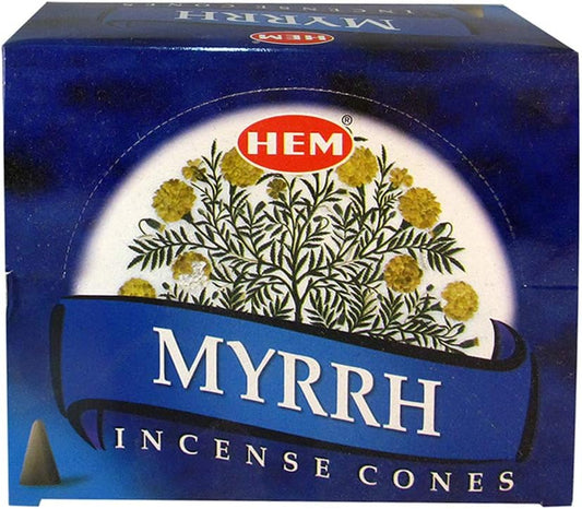 Myrrh Incense Cones and Cone Incense Burner Bundle Insence Insense Hem Incense