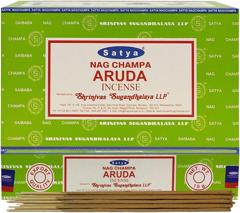 Aruda Incense Sticks and Incense Stick Holder Bundle Insence Insense Satya Incense