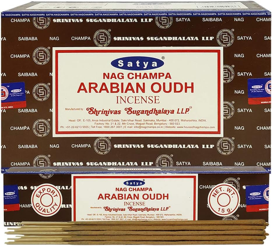 Arabian Oudh Incense Sticks and Incense Stick Holder Bundle Insence Insense Satya Incense