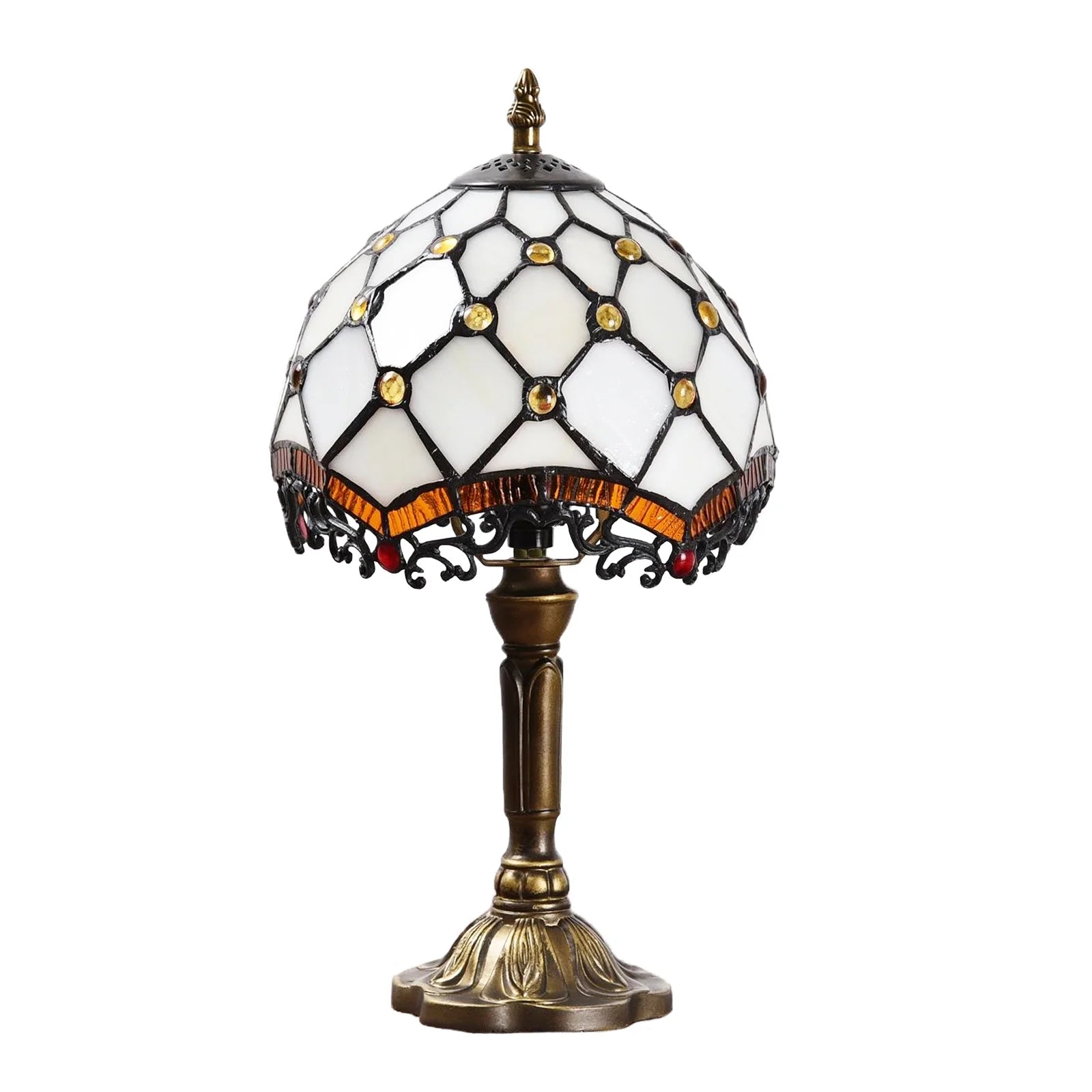 Tiffany-Style 14.5" Table Lamp with Stained Glass Shade